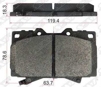 1 399 р. Колодки тормозные SAT (передние)  Lexus LX470  J100 (1998-2002), Toyota Land Cruiser ( 100,  200) (1998-2012)  с доставкой в г. Москва. Увеличить фотографию 1