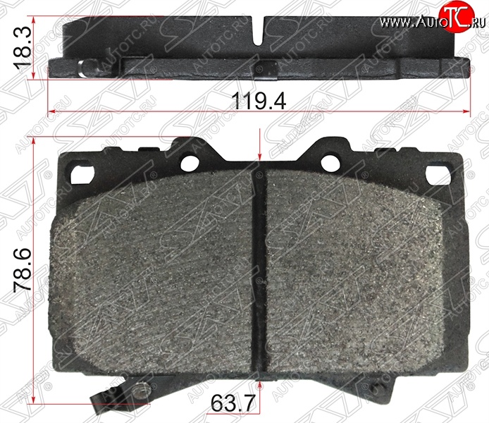 1 399 р. Колодки тормозные SAT (передние)  Lexus LX470  J100 (1998-2002), Toyota Land Cruiser ( 100,  200) (1998-2012)  с доставкой в г. Москва