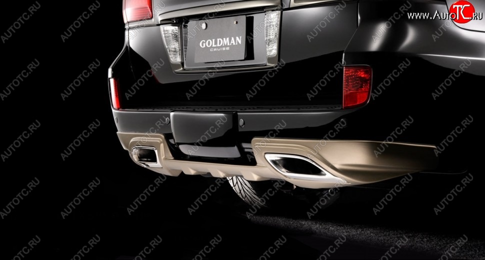 15 349 р. Накладка на задний бампер GOLDMAN DAMD Lexus LX570 J200 дорестайлинг (2007-2012) (Неокрашенная)  с доставкой в г. Москва