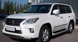 17 999 р. Защита переднего бампера (2 трубыØ75х42 мм, нержавейка) Russtal Lexus LX570 J200 дорестайлинг (2007-2012)  с доставкой в г. Москва. Увеличить фотографию 4