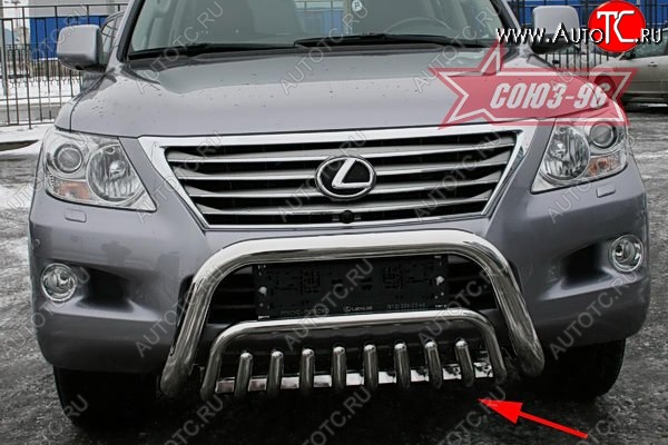 23 849 р. Защита переднего бампера нижняя Souz-96 Lexus LX570 J200 дорестайлинг (2007-2012)  с доставкой в г. Москва