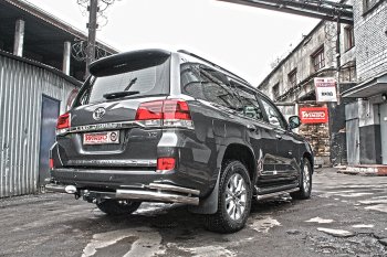 10 999 р. Защита заднего бампера WINBO (уголки, Ø76 и 38 мм, нержавейка) Lexus LX570 J200 дорестайлинг (2007-2012)  с доставкой в г. Москва. Увеличить фотографию 2