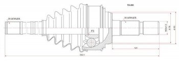 ШРУС SAT (наружный, в сборе с полуосью) Toyota Land Cruiser 200 дорестайлинг (2007-2012)