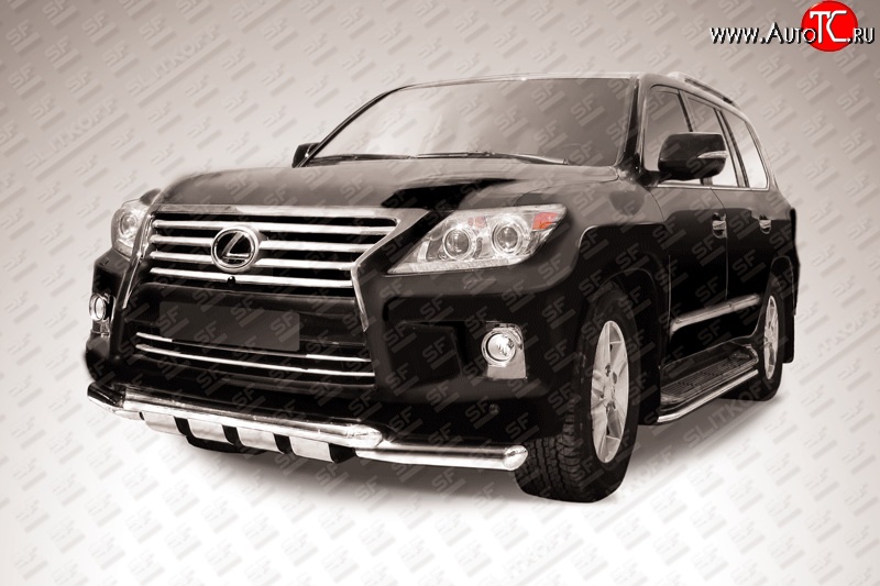 33 999 р. Двойная защита с зубьями d76 мм Slitkoff  Lexus LX570  J200 (2012-2015) 1-ый рестайлинг  с доставкой в г. Москва