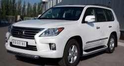 18 599 р. Одинарная защита переднего бампера диаметром 76 мм SLITKOFF Lexus LX570 J200 1-ый рестайлинг (2012-2015)  с доставкой в г. Москва. Увеличить фотографию 4