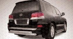 Двойная защита заднего бампера из труб диаметрами по 76 мм Slitkoff Lexus (Лексус) LX570 (ЛХ)  J200 (2012-2015) J200 1-ый рестайлинг