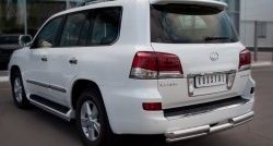 22 999 р. Защита заднего бампера (2 трубы Ø76 и 42 мм, нержавейка) SLITKOFF Lexus LX570 J200 1-ый рестайлинг (2012-2015)  с доставкой в г. Москва. Увеличить фотографию 3