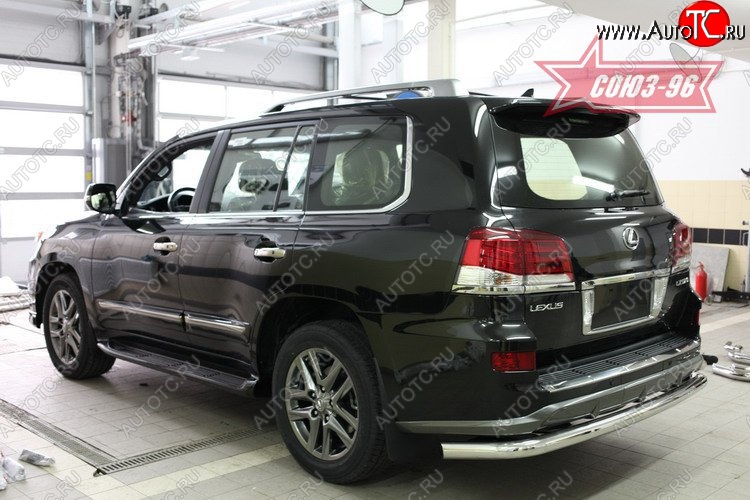 5 849 р. Защита заднего бампера Sport Souz-96 (d76) Lexus LX570 J200 1-ый рестайлинг (2012-2015)  с доставкой в г. Москва