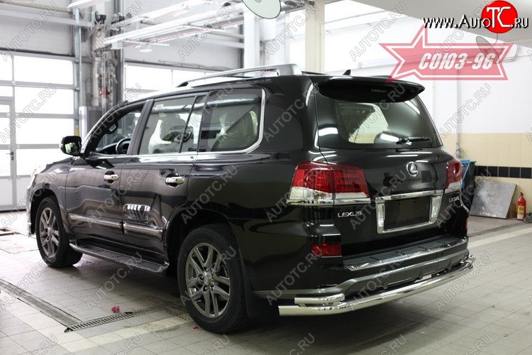 6 893 р. Двойная защита заднего бампера Souz-96 (d76/42) Lexus LX570 J200 1-ый рестайлинг (2012-2015)  с доставкой в г. Москва