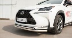 20 399 р. Защита переднего бампера (2 трубыØ63 и 42 мм, нержавейка) SLITKOFF Lexus NX200T Z10 (2014-2017)  с доставкой в г. Москва. Увеличить фотографию 2