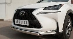 17 299 р. Защита переднего бампера (Ø75х42 мм, нержавейка, F-SPORT) Russtal Lexus NX200T Z10 (2014-2017)  с доставкой в г. Москва. Увеличить фотографию 2