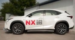 21 999 р. Защита порогов из круглой трубы диаметром 63 мм F SPORT SLITKOFF Lexus NX200T Z10 (2014-2017)  с доставкой в г. Москва. Увеличить фотографию 3