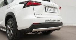 16 849 р. Защита заднего бампера (Ø75x42 мм, нержавейка, F-Sport) Russtal Lexus NX200T Z10 (2014-2017)  с доставкой в г. Москва. Увеличить фотографию 2