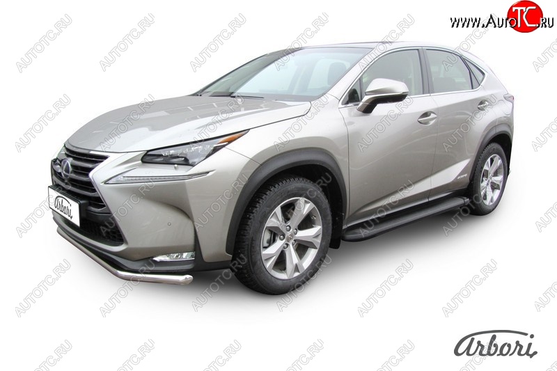 11 609 р. Порожки для ног Arbori Optima Black  Lexus NX300h  Z10 (2014-2017) дорестайлинг  с доставкой в г. Москва