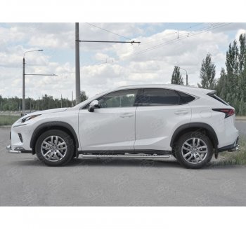 31 649 р. Пороги труба 120х60 Russtal (овал с проступью) Lexus NX300h Z10 дорестайлинг (2014-2017)  с доставкой в г. Москва. Увеличить фотографию 3