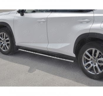 24 749 р. Пороги труба 75х42 Russtal (овал с проступью) Lexus NX300h Z10 дорестайлинг (2014-2017)  с доставкой в г. Москва. Увеличить фотографию 3