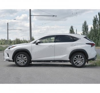 24 749 р. Пороги труба 75х42 Russtal (овал с проступью) Lexus NX300h Z10 дорестайлинг (2014-2017)  с доставкой в г. Москва. Увеличить фотографию 4