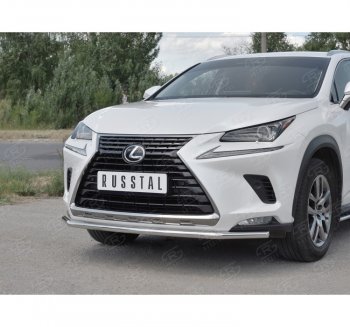 15 849 р. Защита переднего бампера (Ø42 мм, нержавейка) SLITKOFF Lexus NX300h Z10 дорестайлинг (2014-2017)  с доставкой в г. Москва. Увеличить фотографию 3