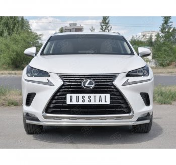 15 849 р. Защита переднего бампера (Ø42 мм, нержавейка) SLITKOFF Lexus NX300h Z10 дорестайлинг (2014-2017)  с доставкой в г. Москва. Увеличить фотографию 4