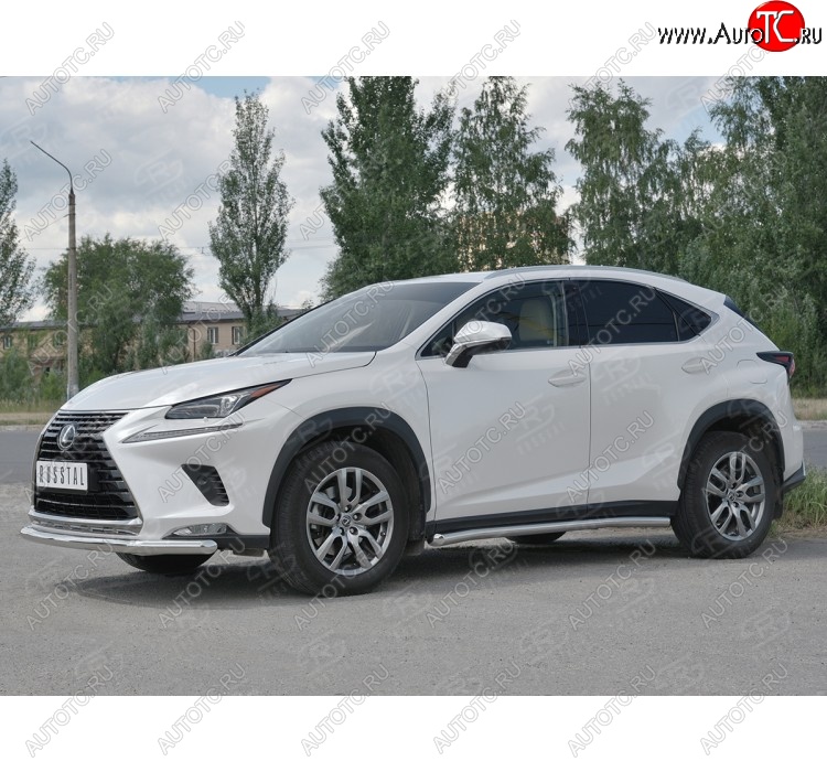 17 849 р. Защита переднего бампера (Ø63 мм, нержавейка) SLITKOFF Lexus NX300h Z10 дорестайлинг (2014-2017)  с доставкой в г. Москва