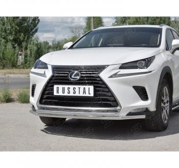 18 949 р. Защита переднего бампера (2 трубы Ø42 мм, нержавейка) SLITKOFF Lexus NX300h Z10 дорестайлинг (2014-2017)  с доставкой в г. Москва. Увеличить фотографию 3