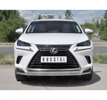 18 949 р. Защита переднего бампера (2 трубы Ø42 мм, нержавейка) SLITKOFF Lexus NX300h Z10 дорестайлинг (2014-2017)  с доставкой в г. Москва. Увеличить фотографию 4