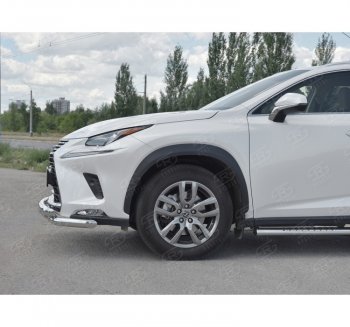 25 599 р. Защита переднего бампера (Ø63 мм с клыками, нержавейка) SLITKOFF Lexus NX300h Z10 дорестайлинг (2014-2017)  с доставкой в г. Москва. Увеличить фотографию 2