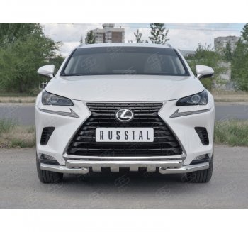 25 599 р. Защита переднего бампера (Ø63 мм с клыками, нержавейка) SLITKOFF Lexus NX300h Z10 дорестайлинг (2014-2017)  с доставкой в г. Москва. Увеличить фотографию 4