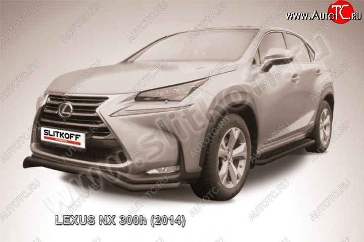 9 999 р. Защита переднего бампера из трубы d57 Slitkoff (волна) Lexus NX300h Z10 дорестайлинг (2014-2017) (Цвет: серебристый)  с доставкой в г. Москва