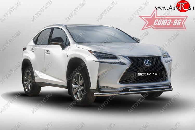 22 769 р. Защита переднего бампера одинарная F-Sport Souz-96 (d60/42).  Lexus NX200  Z10 - NX300h  Z10  с доставкой в г. Москва