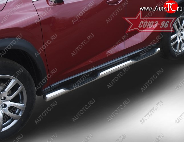 18 089 р. Защита порогов с проступью Souz-96 (d76) Lexus NX300h Z10 дорестайлинг (2014-2017)  с доставкой в г. Москва