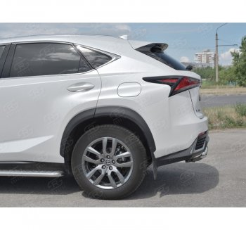 19 849 р. Защита заднего бампера (Ø63 мм, нержавейка) SLITKOFF Lexus NX300h Z10 дорестайлинг (2014-2017)  с доставкой в г. Москва. Увеличить фотографию 2