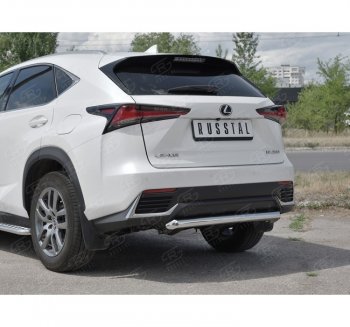 19 849 р. Защита заднего бампера (Ø63 мм, нержавейка) SLITKOFF Lexus NX300h Z10 дорестайлинг (2014-2017)  с доставкой в г. Москва. Увеличить фотографию 3