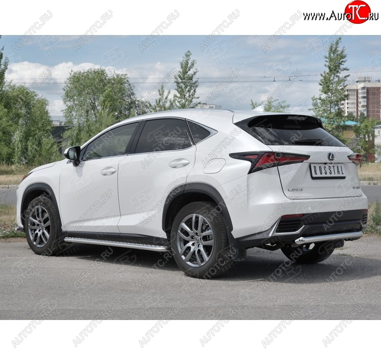 19 849 р. Защита заднего бампера (Ø63 мм, нержавейка) SLITKOFF Lexus NX300h Z10 дорестайлинг (2014-2017)  с доставкой в г. Москва