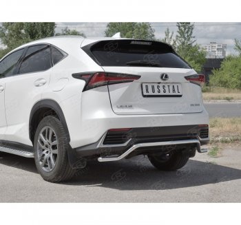 17 749 р. Защита заднего бампера (Ø42 мм волна, нержавейка) SLITKOFF Lexus NX300h Z10 дорестайлинг (2014-2017)  с доставкой в г. Москва. Увеличить фотографию 3