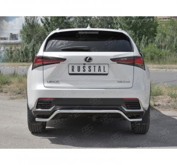 17 749 р. Защита заднего бампера (Ø42 мм волна, нержавейка) SLITKOFF Lexus NX300h Z10 дорестайлинг (2014-2017)  с доставкой в г. Москва. Увеличить фотографию 4