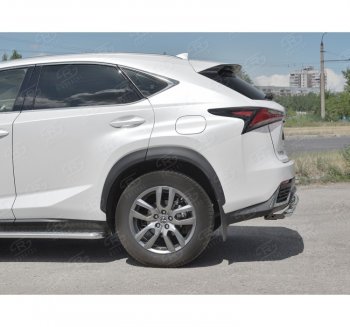 19 699 р. Защита заднего бампера (2 трубы Ø63 и 42 мм, нержавейка) SLITKOFF Lexus NX300h Z10 дорестайлинг (2014-2017)  с доставкой в г. Москва. Увеличить фотографию 2