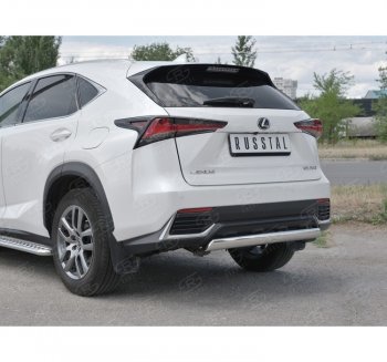 9 649 р. Защита заднего бампера (Ø75х42 мм, нержавейка) Russtal Lexus NX300h Z10 дорестайлинг (2014-2017)  с доставкой в г. Москва. Увеличить фотографию 3