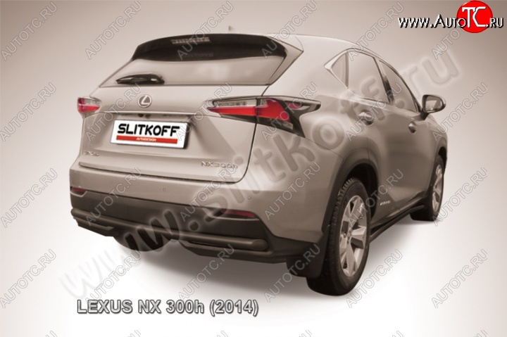 7 849 р. Защита заднего бампера из трубы d57 Slitkoff Lexus NX300h Z10 дорестайлинг (2014-2017) (Цвет: серебристый)  с доставкой в г. Москва