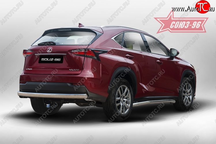 15 614 р. Защита заднего бампера Souz-96 (овал 75х42) Lexus NX200 Z10 дорестайлинг (2014-2017)  с доставкой в г. Москва