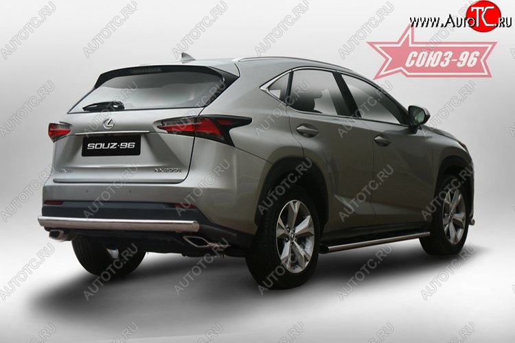 15 434 р. Защита заднего бампера Souz-96 рестайлинг (овал 75х42) Lexus NX200 Z10 дорестайлинг (2014-2017)  с доставкой в г. Москва