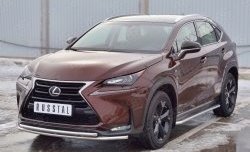 18 999 р. Защита переднего бампера (2 трубыØ42 мм, нержавейка) SLITKOFF Lexus NX200 Z10 дорестайлинг (2014-2017)  с доставкой в г. Москва. Увеличить фотографию 2