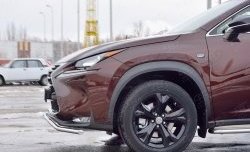 16 499 р. Защита переднего бампера (Ø42 мм, волна, нержавейка) SLITKOFF Lexus NX200 Z10 дорестайлинг (2014-2017)  с доставкой в г. Москва. Увеличить фотографию 3