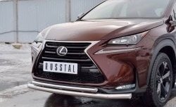 18 799 р. Защита переднего бампера (2 трубыØ63 и 42 мм, нержавейка) SLITKOFF  Lexus NX200  Z10 (2014-2017) дорестайлинг  с доставкой в г. Москва. Увеличить фотографию 4