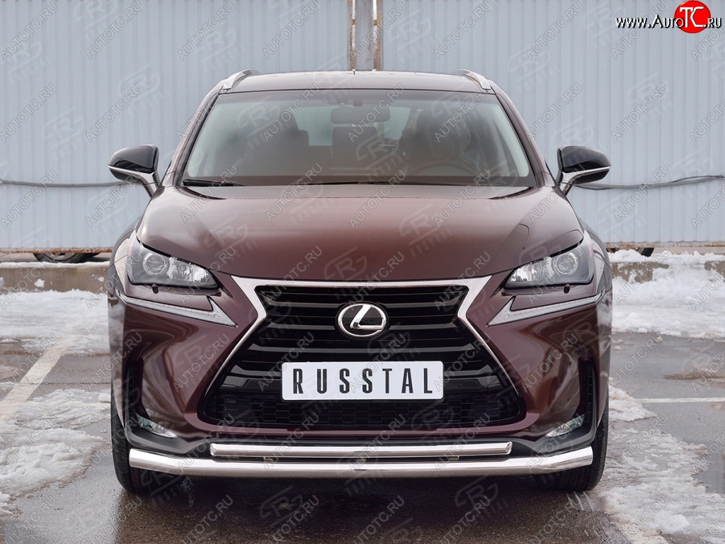 18 799 р. Защита переднего бампера (2 трубыØ63 и 42 мм, нержавейка) SLITKOFF  Lexus NX200  Z10 (2014-2017) дорестайлинг  с доставкой в г. Москва