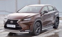 21 349 р. Защита переднего бампера (2 трубыØ63 и 75х42 мм, нержавейка) Russtal Lexus NX200 Z10 дорестайлинг (2014-2017)  с доставкой в г. Москва. Увеличить фотографию 2