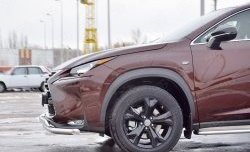 21 349 р. Защита переднего бампера (2 трубыØ63 и 75х42 мм, нержавейка) Russtal Lexus NX200 Z10 дорестайлинг (2014-2017)  с доставкой в г. Москва. Увеличить фотографию 3