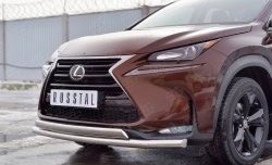 21 349 р. Защита переднего бампера (2 трубыØ63 и 75х42 мм, нержавейка) Russtal Lexus NX200 Z10 дорестайлинг (2014-2017)  с доставкой в г. Москва. Увеличить фотографию 4