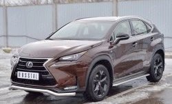 16 949 р. Защита переднего бампера (Ø63 мм волна, нержавейка) SLITKOFF  Lexus NX200  Z10 (2014-2017) дорестайлинг  с доставкой в г. Москва. Увеличить фотографию 2