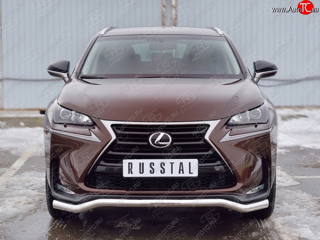 16 949 р. Защита переднего бампера (Ø63 мм волна, нержавейка) SLITKOFF  Lexus NX200  Z10 (2014-2017) дорестайлинг  с доставкой в г. Москва